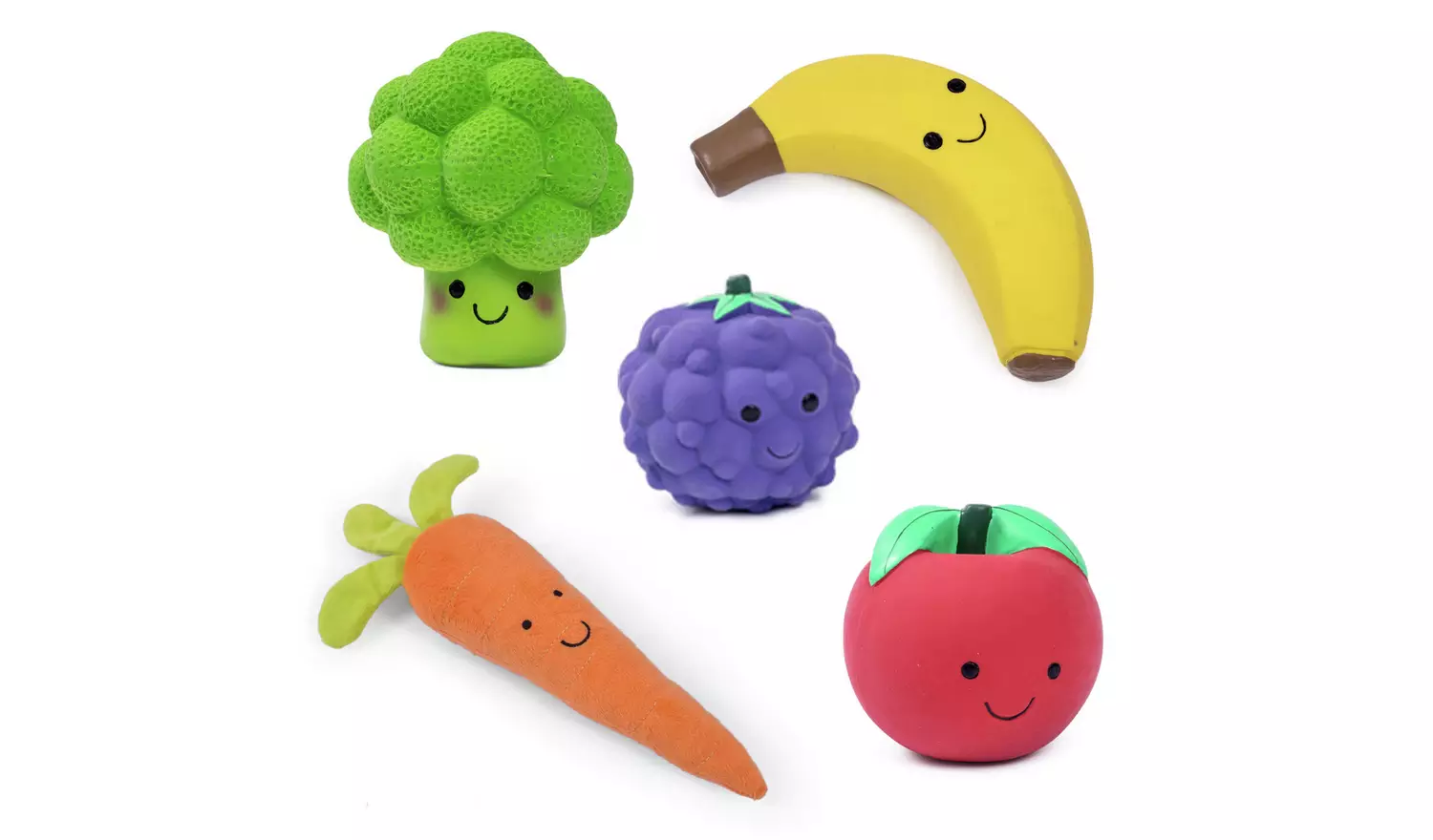 Petface Vegetable Pets 5 A Day Dog Toys